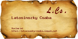 Latosinszky Csaba névjegykártya